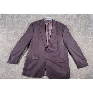 Mens Chaps Brown‎ Suede Blazer Sport Coat Jacket Size 46L